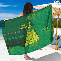 Cook Islands Christmas Sarong Seashell Xmas Tree Tribal Waves - Polynesian Pride