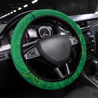 Cook Islands Christmas Steering Wheel Cover Seashell Xmas Tree Tribal Waves - Polynesian Pride