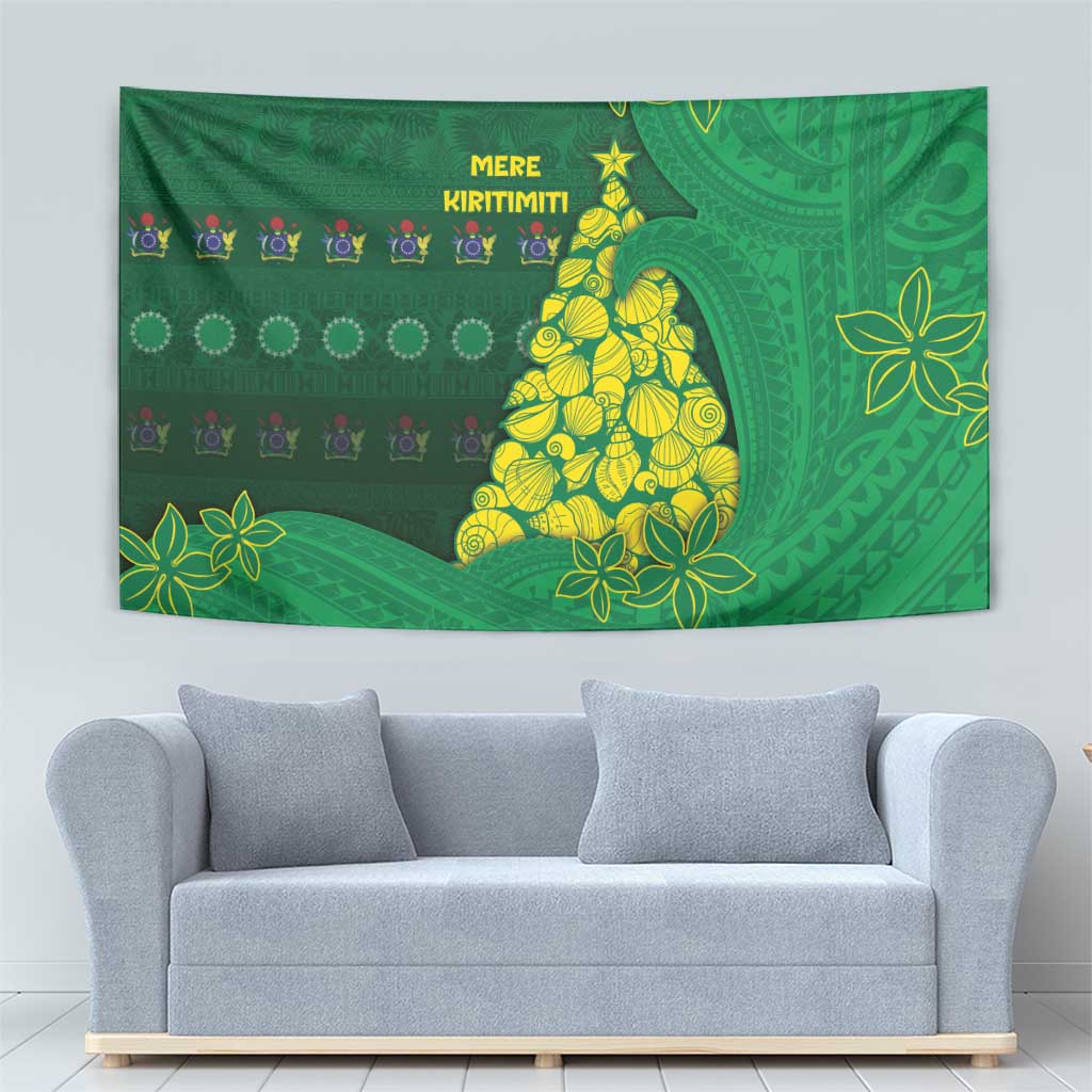 Cook Islands Christmas Tapestry Seashell Xmas Tree Tribal Waves - Polynesian Pride
