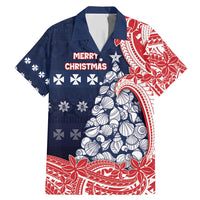 Wallis And Futuna Christmas Family Matching Mermaid Dress and Hawaiian Shirt Seashell Xmas Tree Tribal Waves - Polynesian Pride