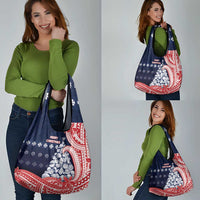 Wallis And Futuna Christmas Grocery Bag Seashell Xmas Tree Tribal Waves - Polynesian Pride