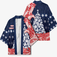 Wallis And Futuna Christmas Kimono Seashell Xmas Tree Tribal Waves - Polynesian Pride