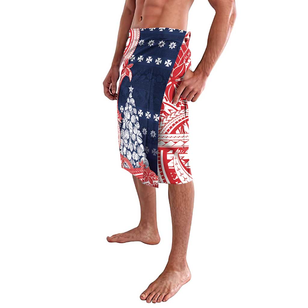 Wallis And Futuna Christmas Lavalava Seashell Xmas Tree Tribal Waves - Polynesian Pride