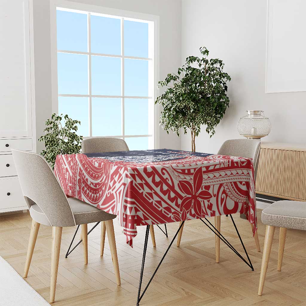 Wallis And Futuna Christmas Tablecloth Seashell Xmas Tree Tribal Waves - Polynesian Pride