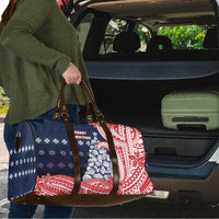 Wallis And Futuna Christmas Travel Bag Seashell Xmas Tree Tribal Waves - Polynesian Pride