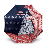 Wallis And Futuna Christmas Umbrella Seashell Xmas Tree Tribal Waves - Polynesian Pride
