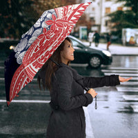 Wallis And Futuna Christmas Umbrella Seashell Xmas Tree Tribal Waves - Polynesian Pride