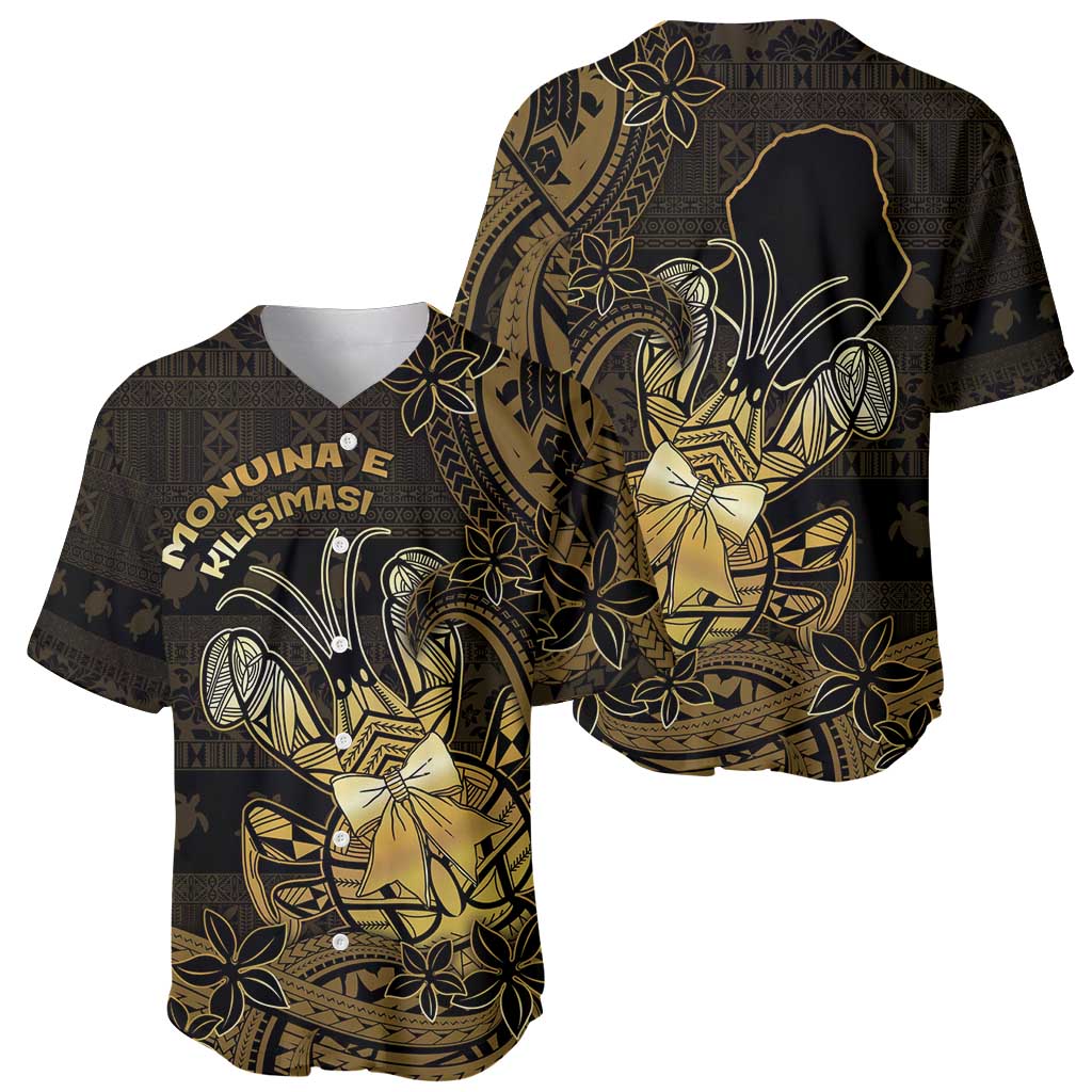 Niue Christmas Baseball Jersey Niuean Crab Xmas Tribal Waves - Polynesian Pride