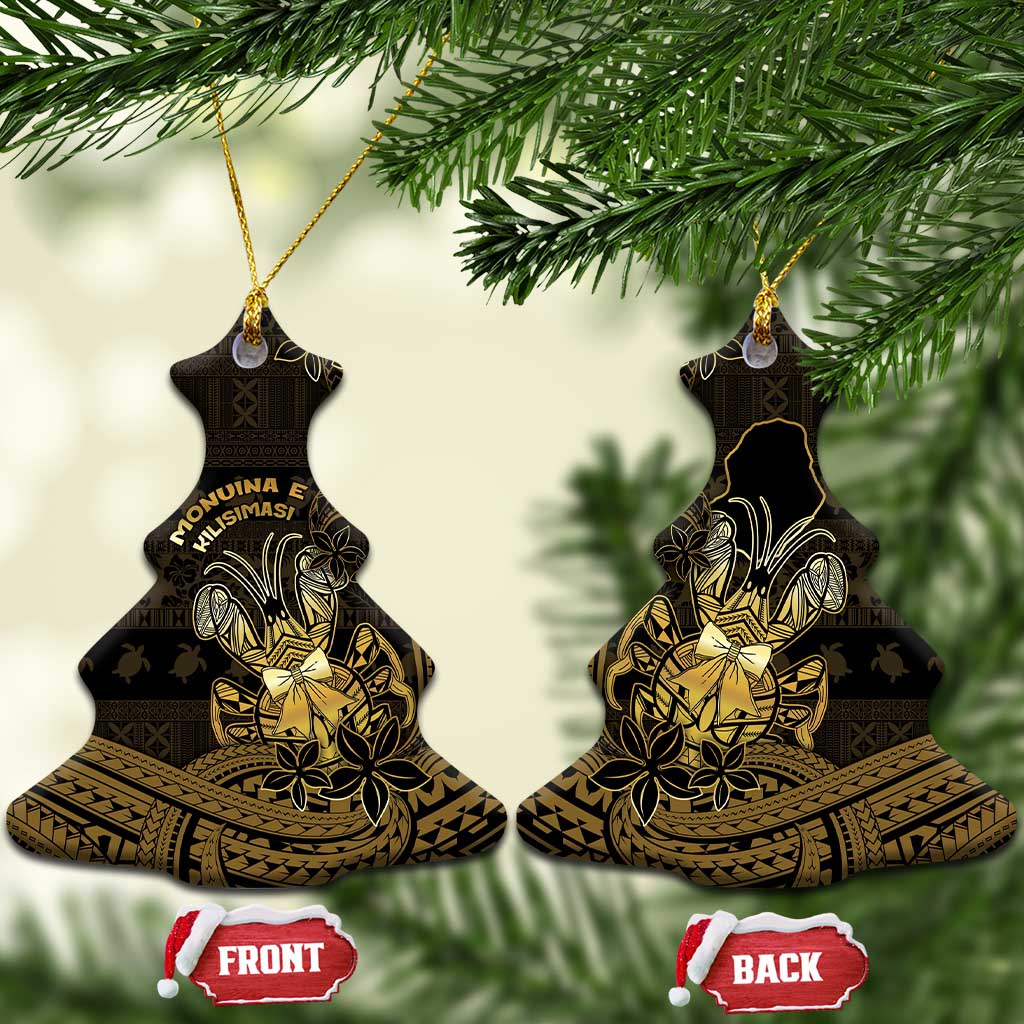 Niue Christmas Ceramic Ornament Niuean Crab Xmas Tribal Waves - Polynesian Pride