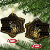 Niue Christmas Ceramic Ornament Niuean Crab Xmas Tribal Waves - Polynesian Pride