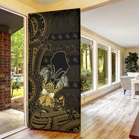 Niue Christmas Door Cover Niuean Crab Xmas Tribal Waves - Polynesian Pride
