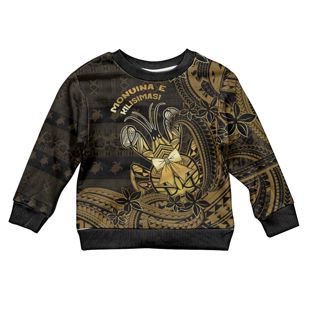 Niue Christmas Kid Ugly Christmas Sweater Niuean Crab Xmas Tribal Waves DT05 Kid Gold - Polynesian Pride