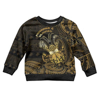 Niue Christmas Kid Ugly Christmas Sweater Niuean Crab Xmas Tribal Waves DT05 Kid Gold - Polynesian Pride