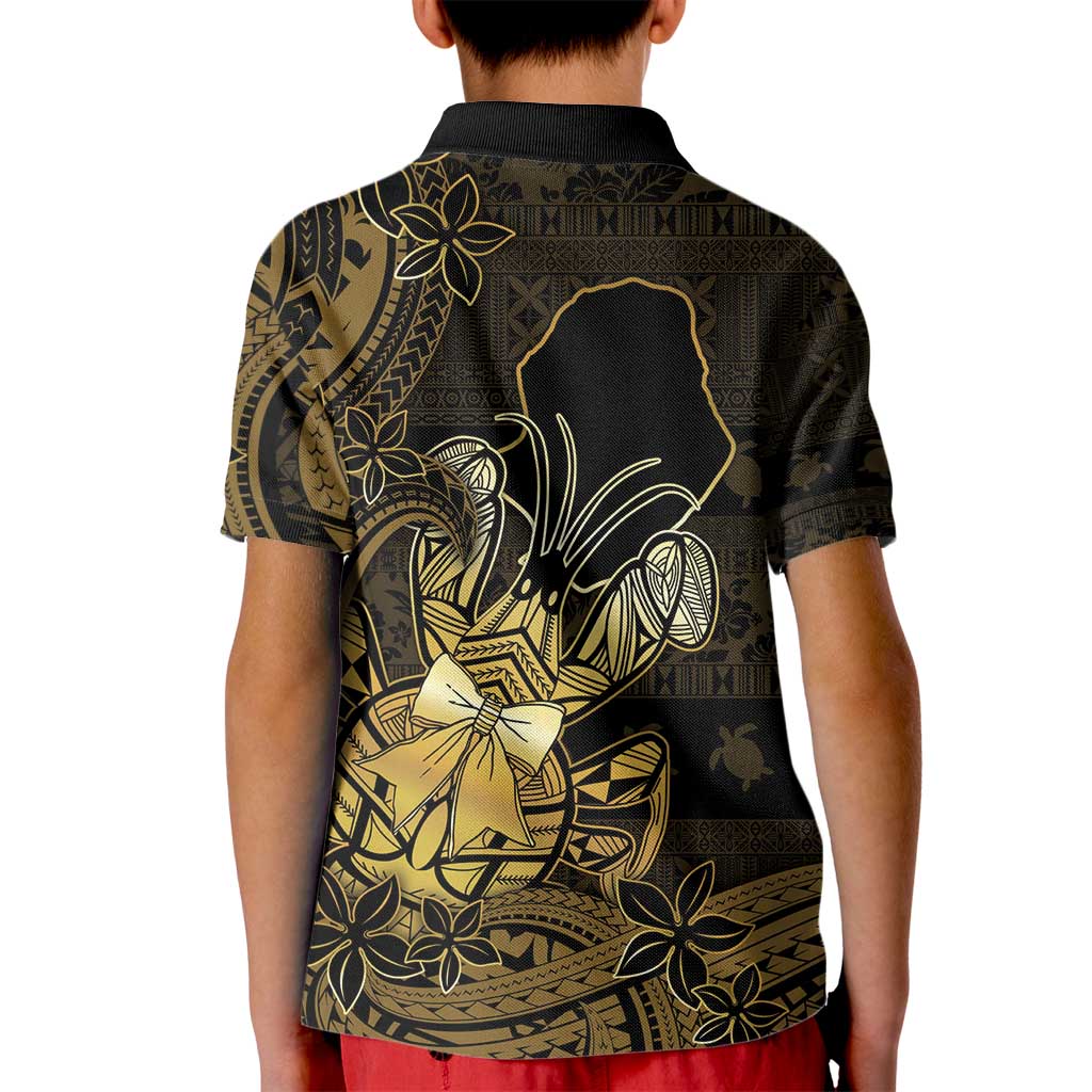 Niue Christmas Kid Polo Shirt Niuean Crab Xmas Tribal Waves - Polynesian Pride