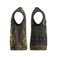Niue Christmas Knitted V-Neck Vest Niuean Crab Xmas Tribal Waves DT05 - Polynesian Pride