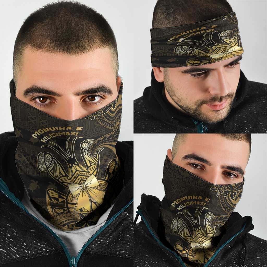 Niue Christmas Neck Gaiter Niuean Crab Xmas Tribal Waves - Polynesian Pride