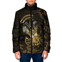 Niue Christmas Padded Jacket Niuean Crab Xmas Tribal Waves - Polynesian Pride