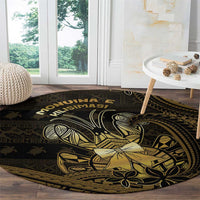 Niue Christmas Round Carpet Niuean Crab Xmas Tribal Waves - Polynesian Pride