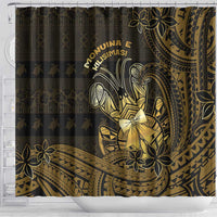 Niue Christmas Shower Curtain Niuean Crab Xmas Tribal Waves - Polynesian Pride