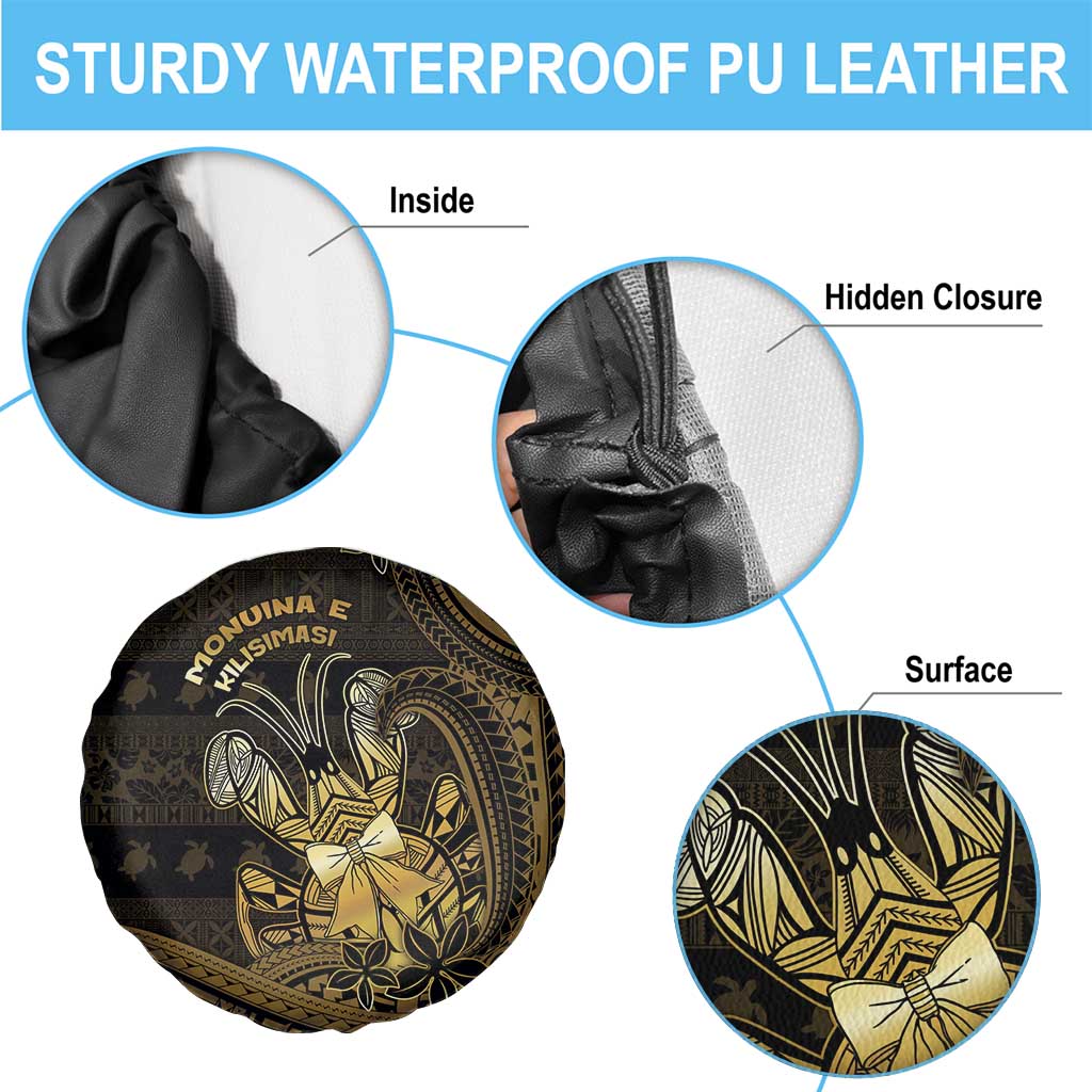 Niue Christmas Spare Tire Cover Niuean Crab Xmas Tribal Waves - Polynesian Pride