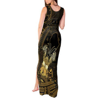 Niue Christmas Tank Maxi Dress Niuean Crab Xmas Tribal Waves - Polynesian Pride