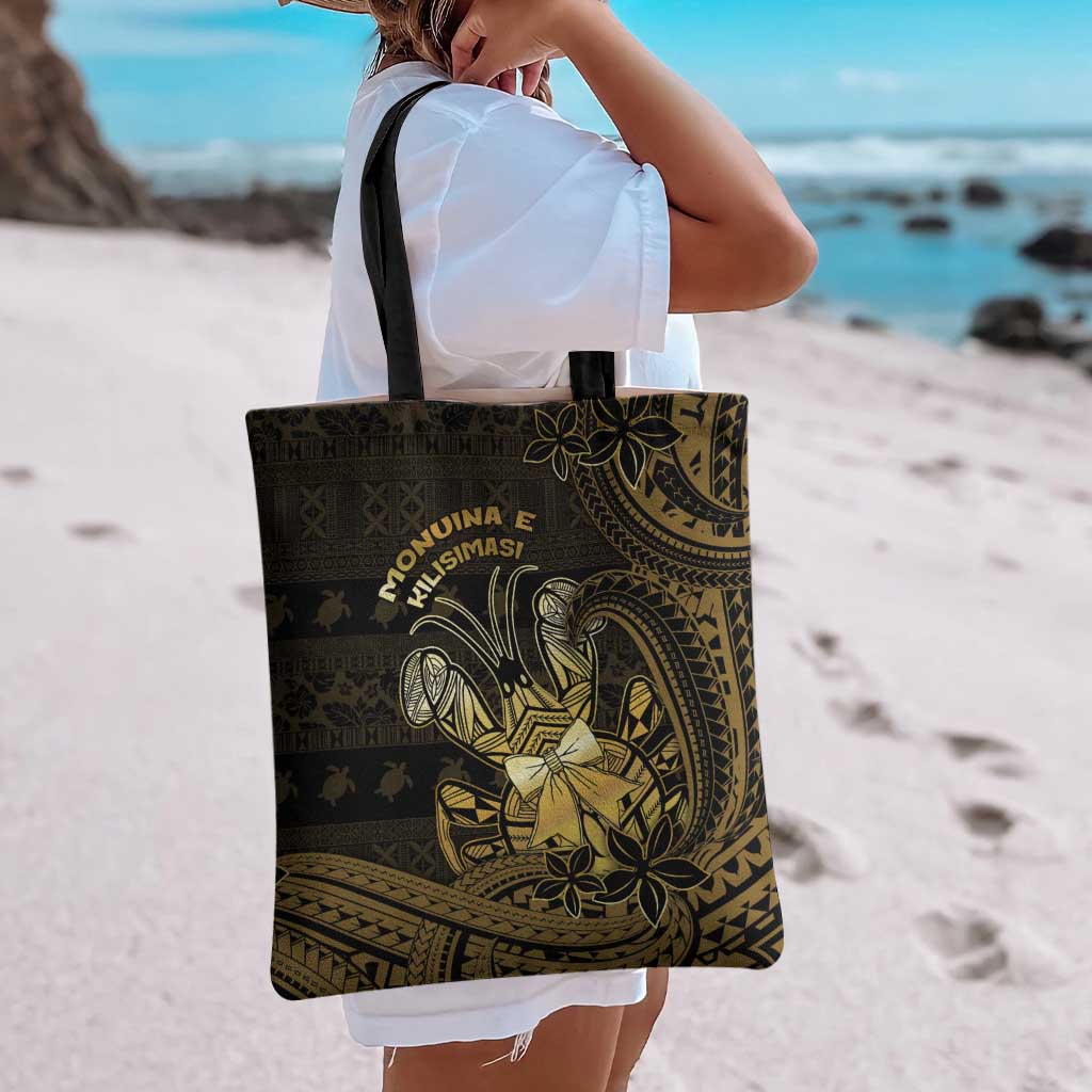 Niue Christmas Tote Bag Niuean Crab Xmas Tribal Waves - Polynesian Pride