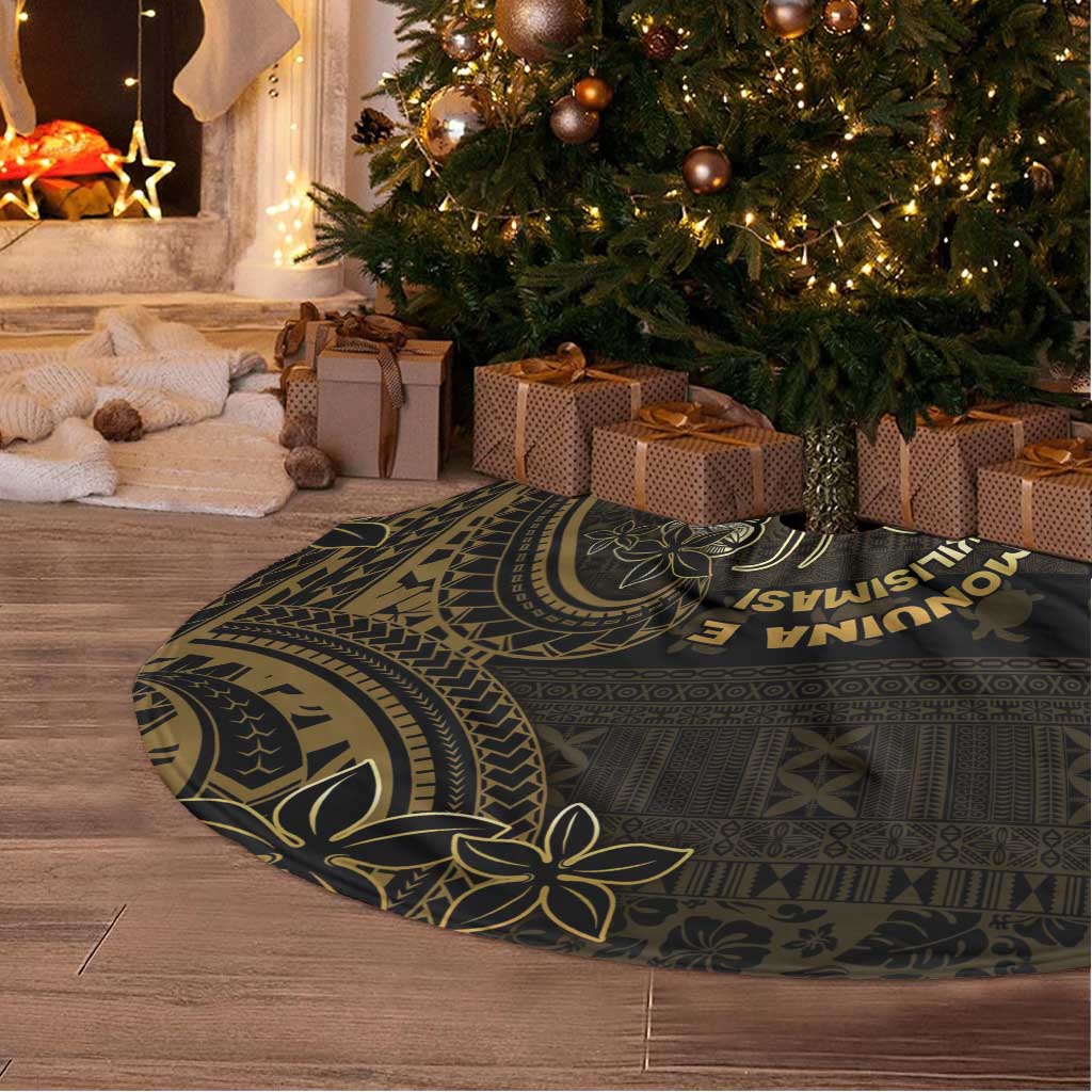 Niue Christmas Tree Skirt Niuean Crab Xmas Tribal Waves DT05 - Polynesian Pride