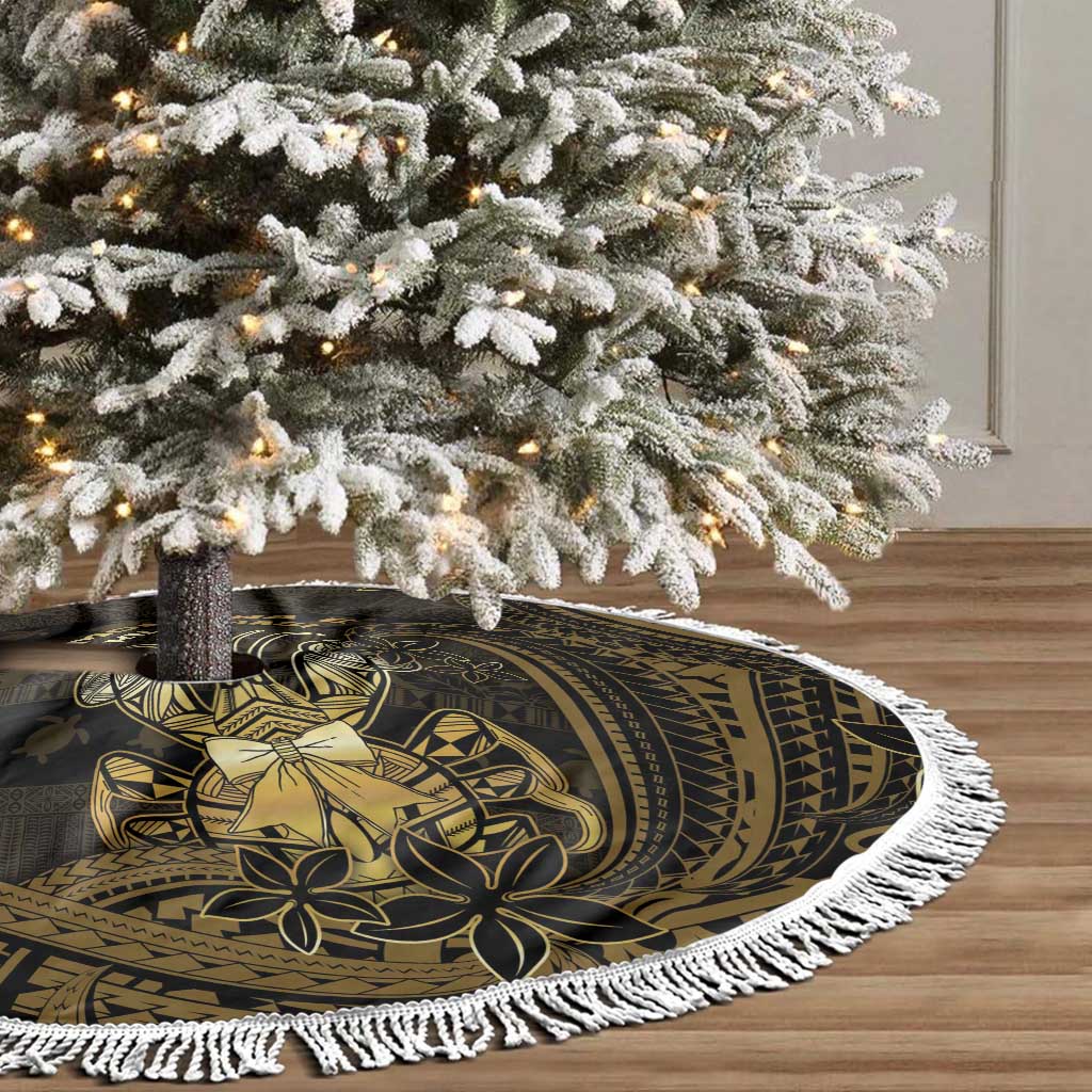 Niue Christmas Tree Skirt Niuean Crab Xmas Tribal Waves DT05 - Polynesian Pride