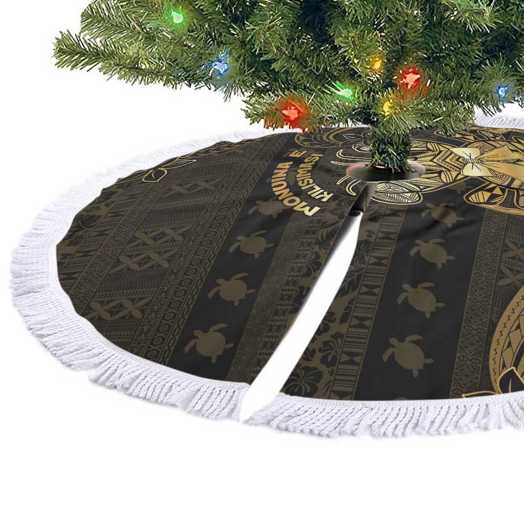 Niue Christmas Tree Skirt Niuean Crab Xmas Tribal Waves DT05 - Polynesian Pride