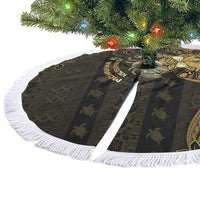 Niue Christmas Tree Skirt Niuean Crab Xmas Tribal Waves DT05 - Polynesian Pride