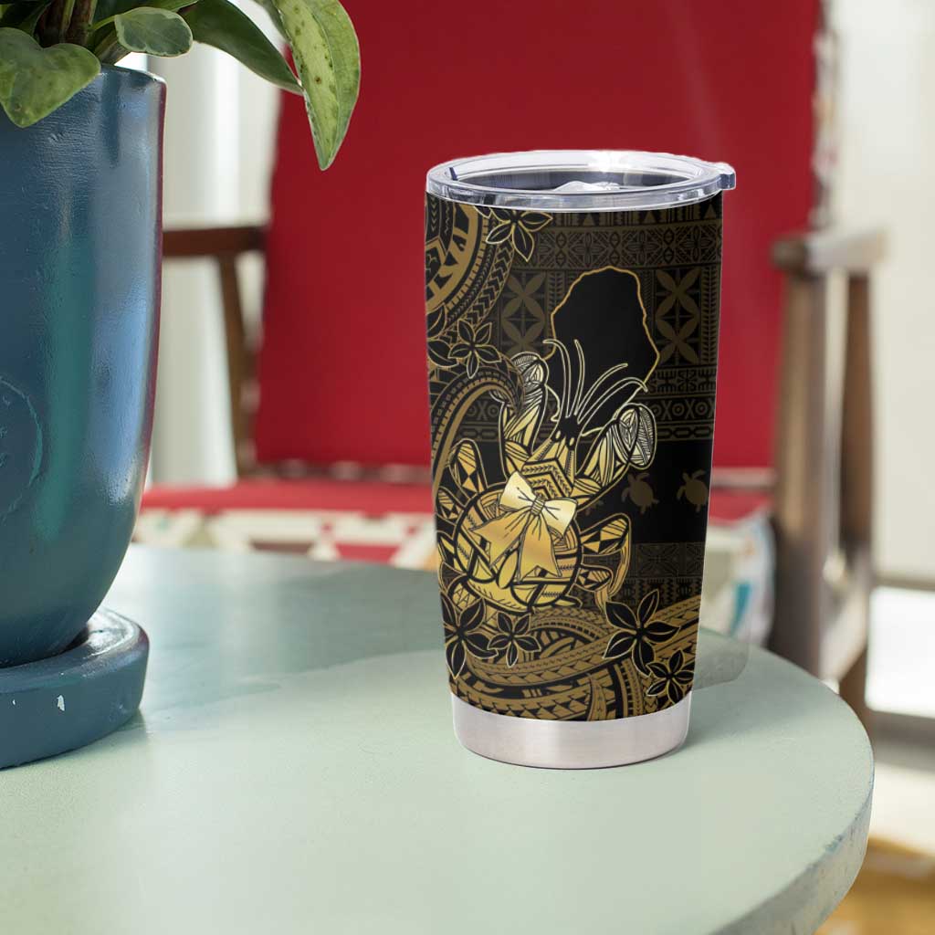 Niue Christmas Tumbler Cup Niuean Crab Xmas Tribal Waves - Polynesian Pride