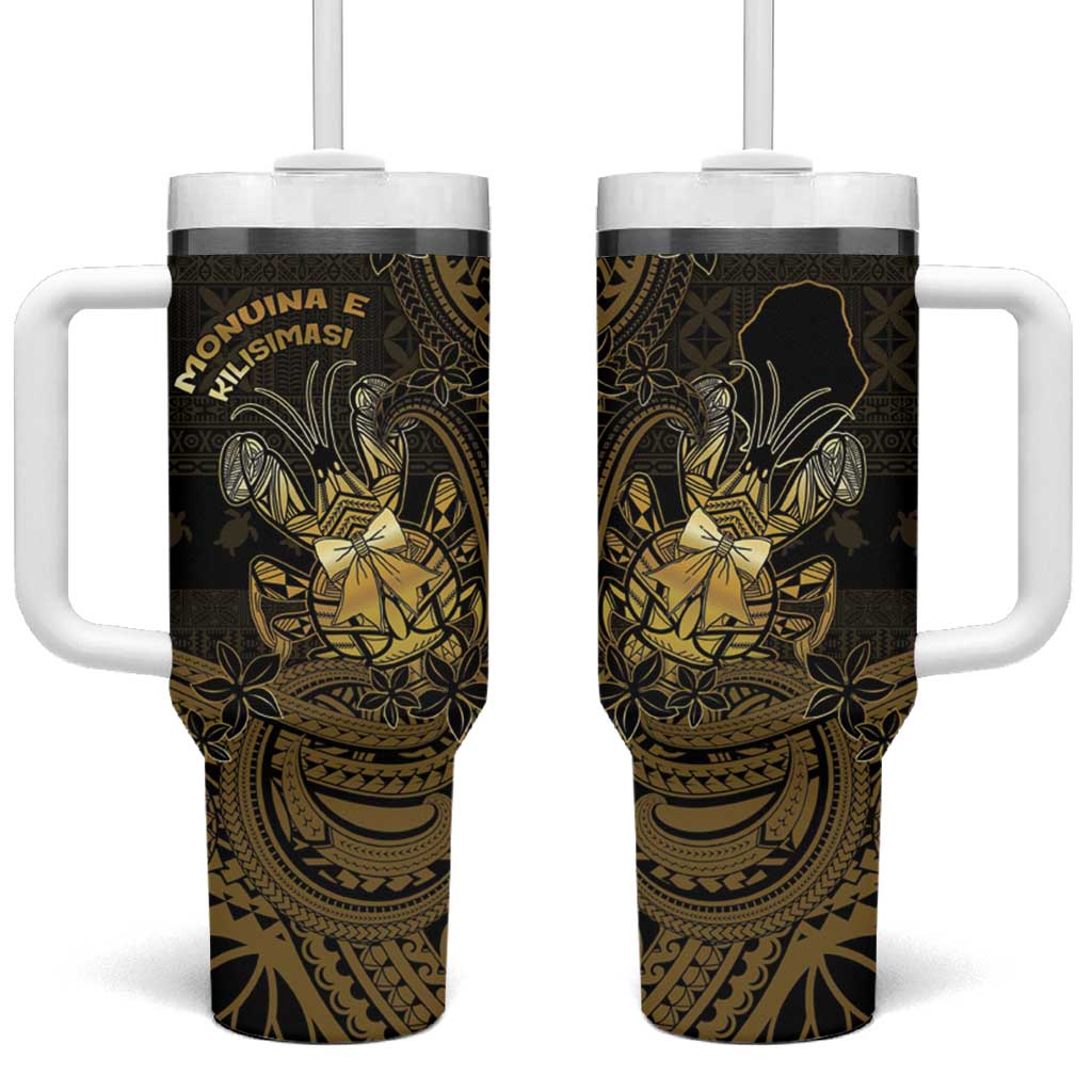 Niue Christmas Tumbler With Handle Niuean Crab Xmas Tribal Waves - Polynesian Pride