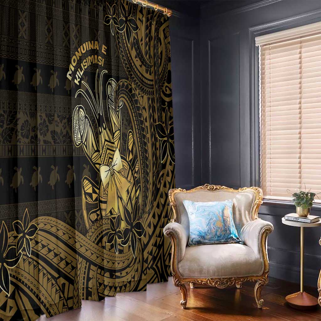 Niue Christmas Window Curtain Niuean Crab Xmas Tribal Waves - Polynesian Pride