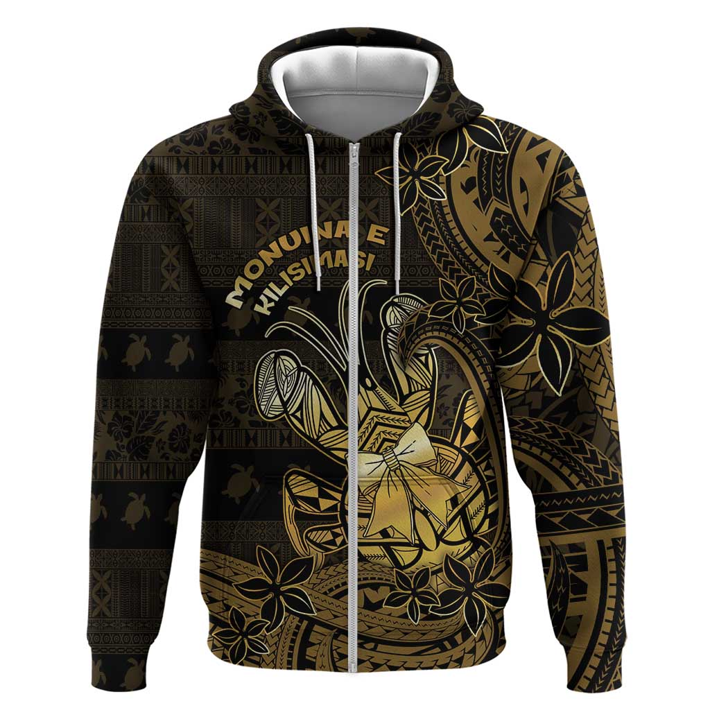 Niue Christmas Zip Hoodie Niuean Crab Xmas Tribal Waves - Polynesian Pride