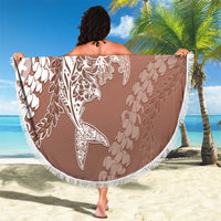 Hawaii Puakenikeni And Maile Lei Beach Blanket Brown Polynesian Shark Tattoo DT05 - Polynesian Pride