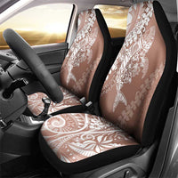 Hawaii Puakenikeni And Maile Lei Car Seat Cover Brown Polynesian Shark Tattoo DT05