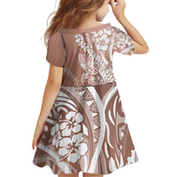 Hawaii Puakenikeni And Maile Lei Family Matching Summer Maxi Dress and Hawaiian Shirt Brown Polynesian Shark Tattoo DT05
