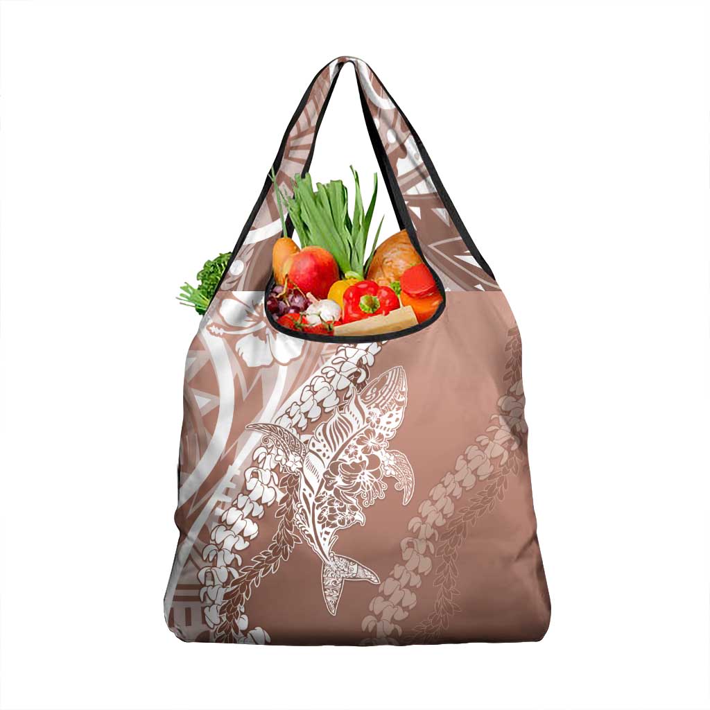 Hawaii Puakenikeni And Maile Lei Grocery Bag Brown Polynesian Shark Tattoo DT05 1-pack One Size Brown - Polynesian Pride
