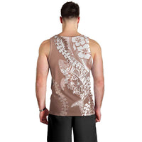 Hawaii Puakenikeni And Maile Lei Men Tank Top Brown Polynesian Shark Tattoo DT05 - Polynesian Pride