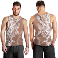 Hawaii Puakenikeni And Maile Lei Men Tank Top Brown Polynesian Shark Tattoo DT05 - Polynesian Pride