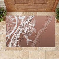 Hawaii Puakenikeni And Maile Lei Rubber Doormat Brown Polynesian Shark Tattoo DT05 Brown - Polynesian Pride