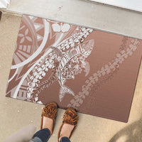 Hawaii Puakenikeni And Maile Lei Rubber Doormat Brown Polynesian Shark Tattoo DT05 - Polynesian Pride