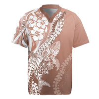 Hawaii Puakenikeni And Maile Lei Rugby Jersey Brown Polynesian Shark Tattoo DT05 Brown - Polynesian Pride