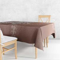 Hawaii Puakenikeni And Maile Lei Tablecloth Brown Polynesian Shark Tattoo DT05 - Polynesian Pride