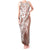 Hawaii Puakenikeni And Maile Lei Tank Maxi Dress Brown Polynesian Shark Tattoo DT05