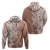 Hawaii Puakenikeni And Maile Lei Zip Hoodie Brown Polynesian Shark Tattoo DT05