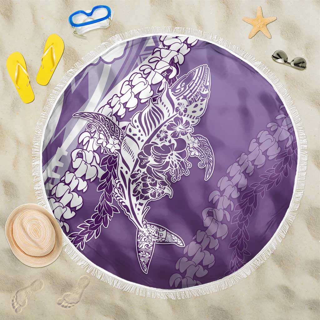 Hawaii Puakenikeni And Maile Lei Beach Blanket Violet Polynesian Shark Tattoo DT05 One Size 150cm Violet - Polynesian Pride