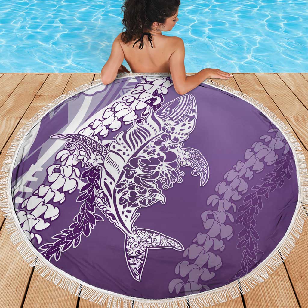 Hawaii Puakenikeni And Maile Lei Beach Blanket Violet Polynesian Shark Tattoo DT05 - Polynesian Pride