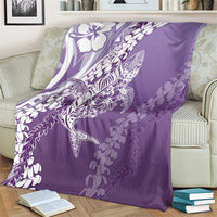 Hawaii Puakenikeni And Maile Lei Blanket Violet Polynesian Shark Tattoo DT05