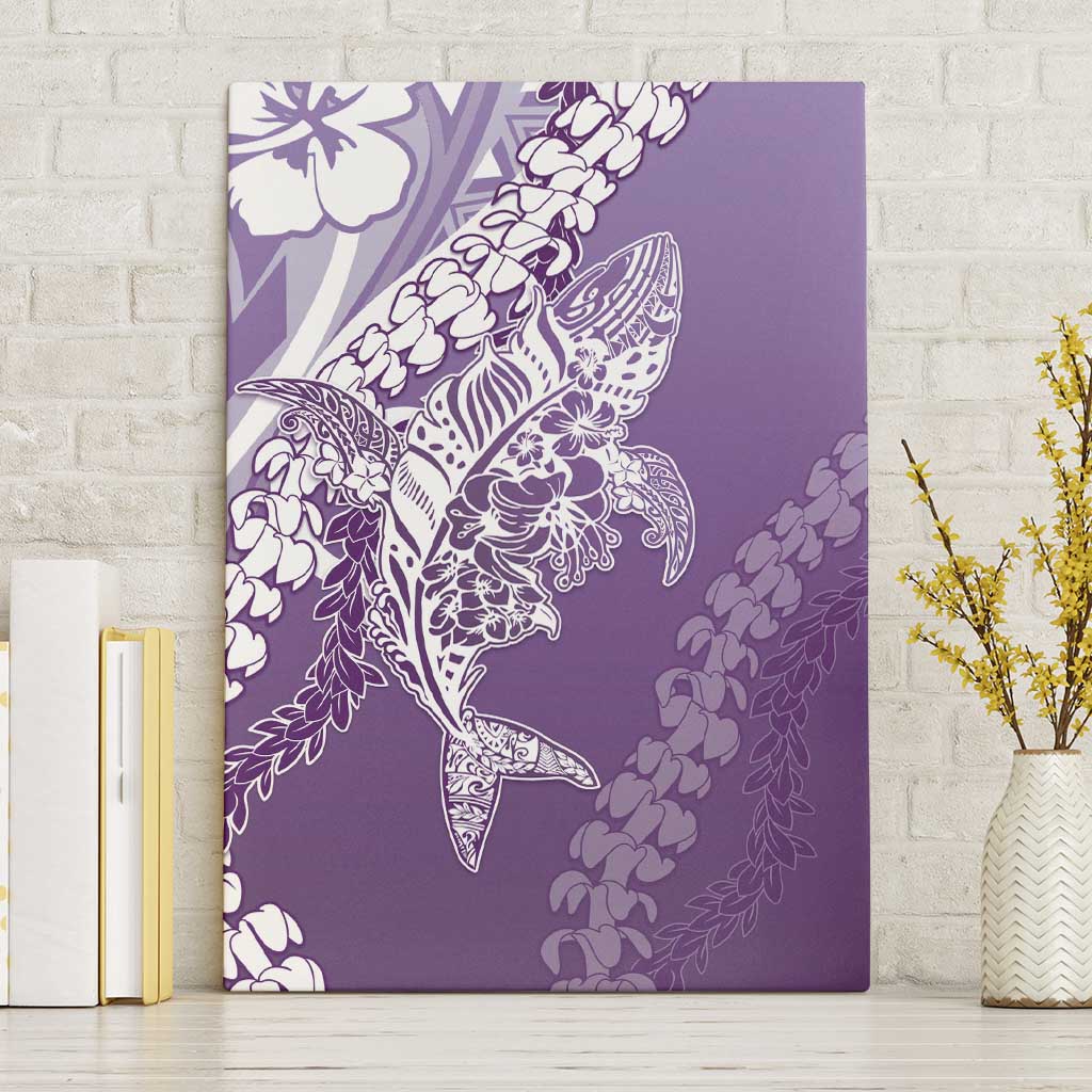 Hawaii Puakenikeni And Maile Lei Canvas Wall Art Violet Polynesian Shark Tattoo DT05 Without Frame Violet - Polynesian Pride